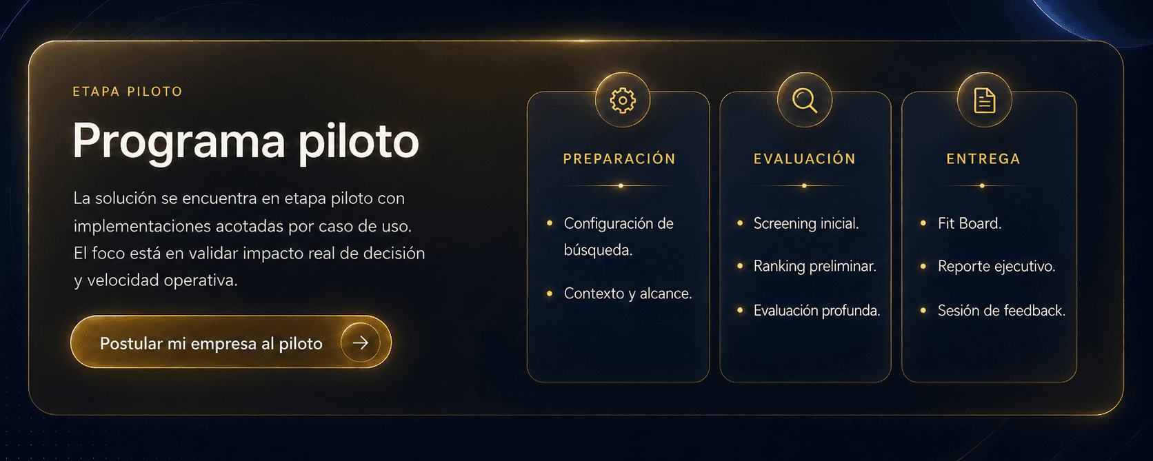Programa piloto de Brumio con alcance, entregables y llamado a contacto